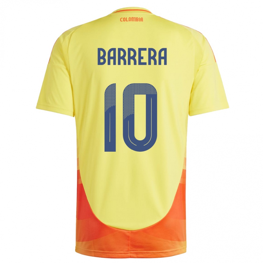 Niño Fútbol Camiseta Colombia Jordan Barrera #10 Amarillo 1ª Equipación 24-26 Argentina