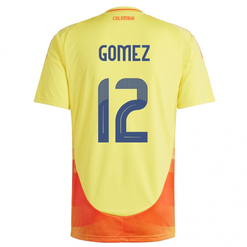 Niño Fútbol Camiseta Colombia Juan Gómez #12 Amarillo 1ª Equipación 24-26 Argentina