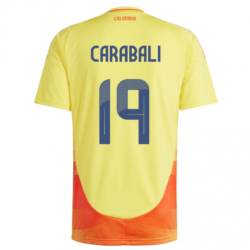 Niño Fútbol Camiseta Colombia Jorelyn Carabalí #19 Amarillo 1ª Equipación 24-26 Argentina