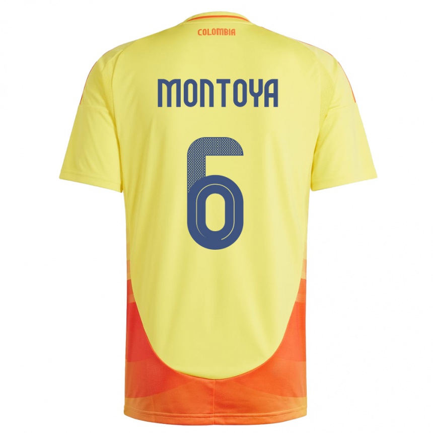 Niño Fútbol Camiseta Colombia Daniela Montoya #6 Amarillo 1ª Equipación 24-26 Argentina