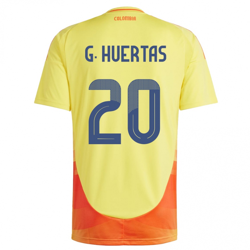 Niño Fútbol Camiseta Colombia Gabriela Huertas #20 Amarillo 1ª Equipación 24-26 Argentina