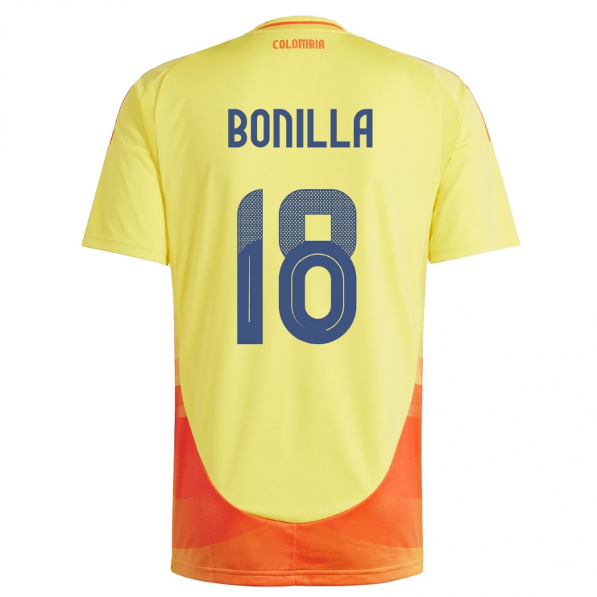 Niño Fútbol Camiseta Colombia Wendy Bonilla #18 Amarillo 1ª Equipación 24-26 Argentina