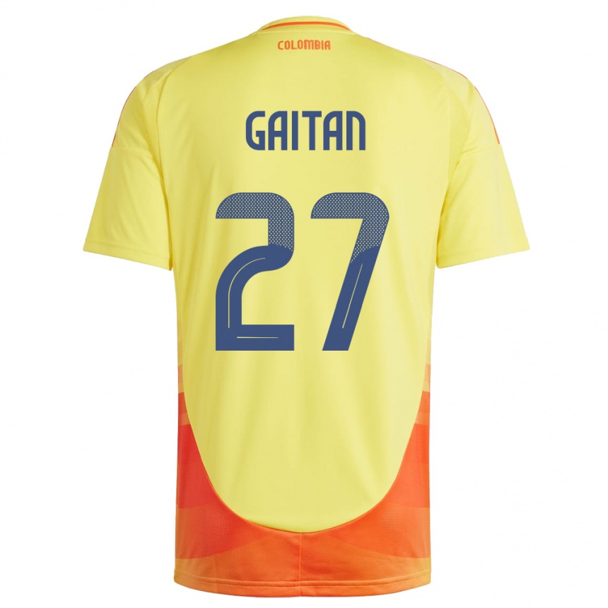 Niño Fútbol Camiseta Colombia Natalia Gaitán #27 Amarillo 1ª Equipación 24-26 Argentina