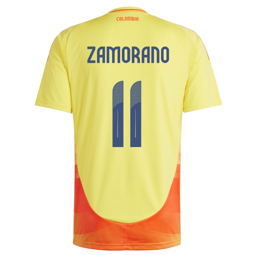 Niño Fútbol Camiseta Colombia Mariana Zamorano #11 Amarillo 1ª Equipación 24-26 Argentina