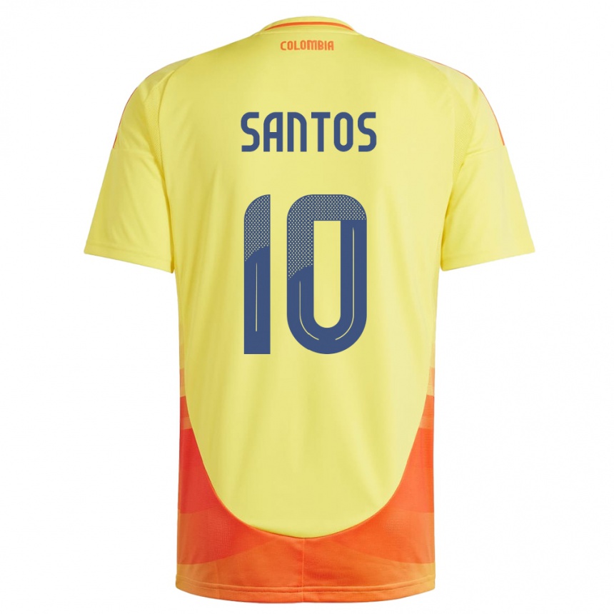 Niño Fútbol Camiseta Colombia Leicy Santos #10 Amarillo 1ª Equipación 24-26 Argentina