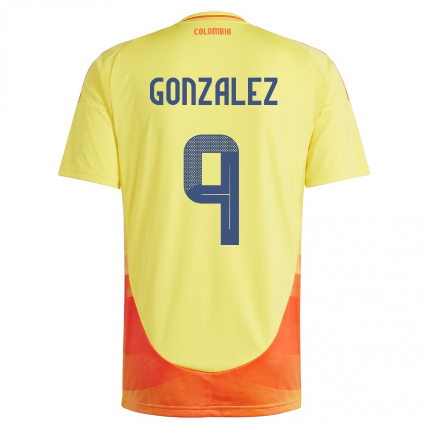 Niño Fútbol Camiseta Colombia Manuela González #9 Amarillo 1ª Equipación 24-26 Argentina