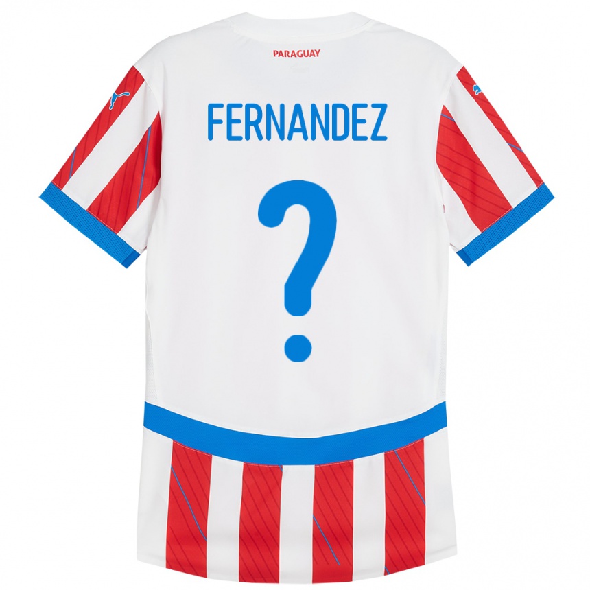 Niño Fútbol Camiseta Paraguay Diego Fernández #0 Blanco Rojo 1ª Equipación 24-26 Argentina