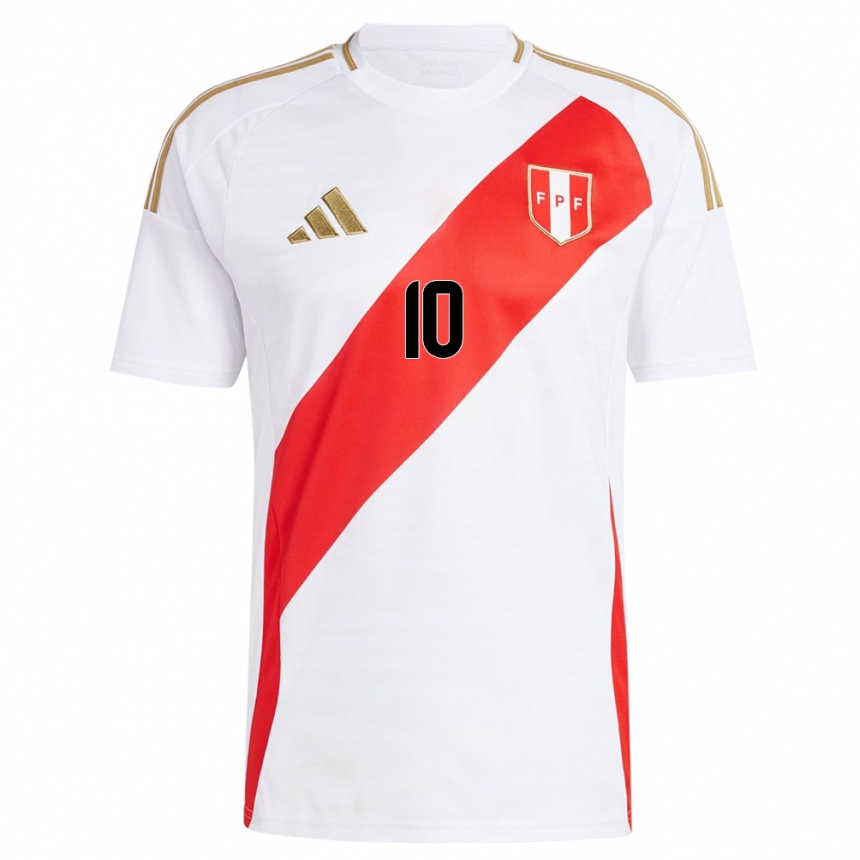 Niño Fútbol Camiseta Perú Adrián Ascues #10 Blanco 1ª Equipación 24-26 Argentina