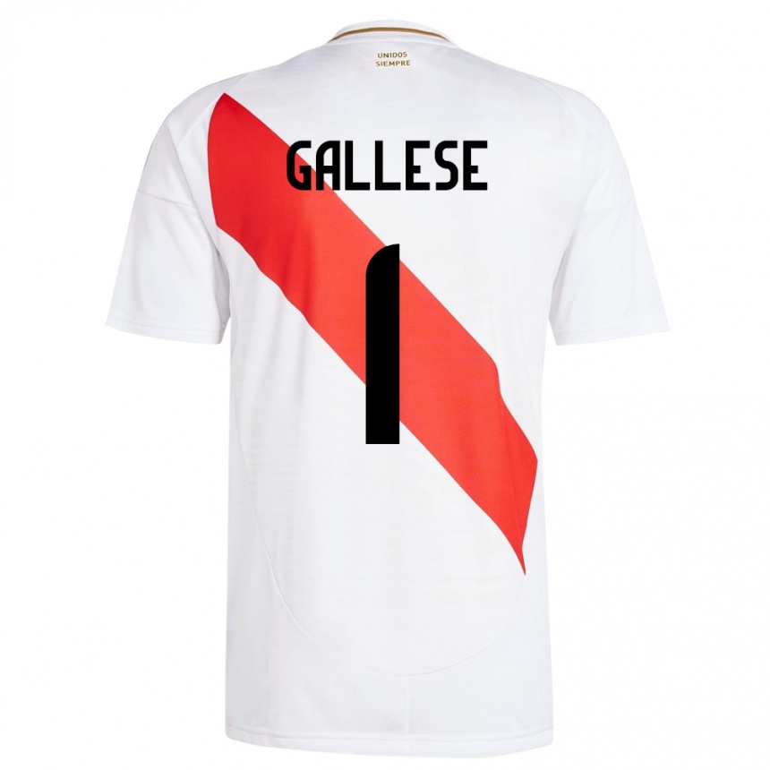 Niño Fútbol Camiseta Perú Pedro Gallese #1 Blanco 1ª Equipación 24-26 Argentina