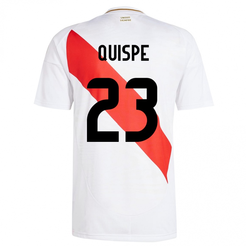 Niño Fútbol Camiseta Perú Piero Quispe #23 Blanco 1ª Equipación 24-26 Argentina