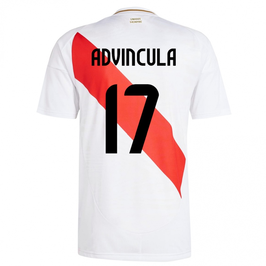 Niño Fútbol Camiseta Perú Luis Advíncula #17 Blanco 1ª Equipación 24-26 Argentina