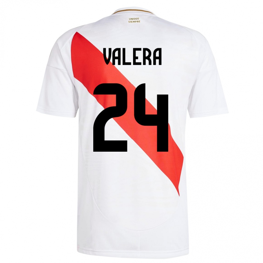 Niño Fútbol Camiseta Perú Álex Valera #24 Blanco 1ª Equipación 24-26 Argentina