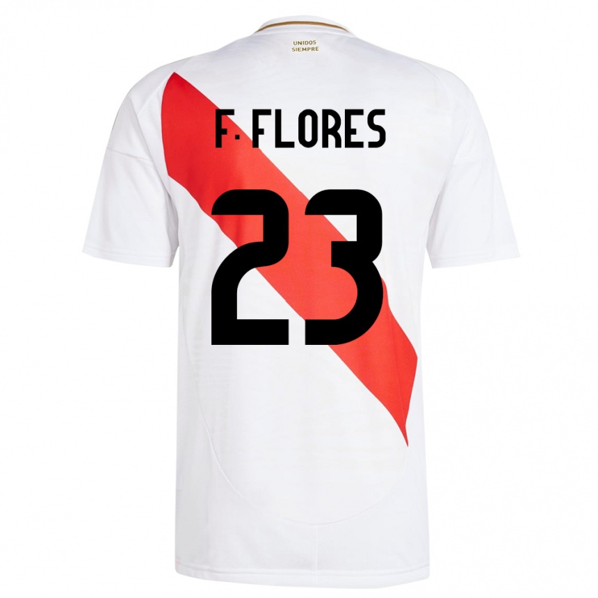 Niño Fútbol Camiseta Perú Franchesco Flores #23 Blanco 1ª Equipación 24-26 Argentina