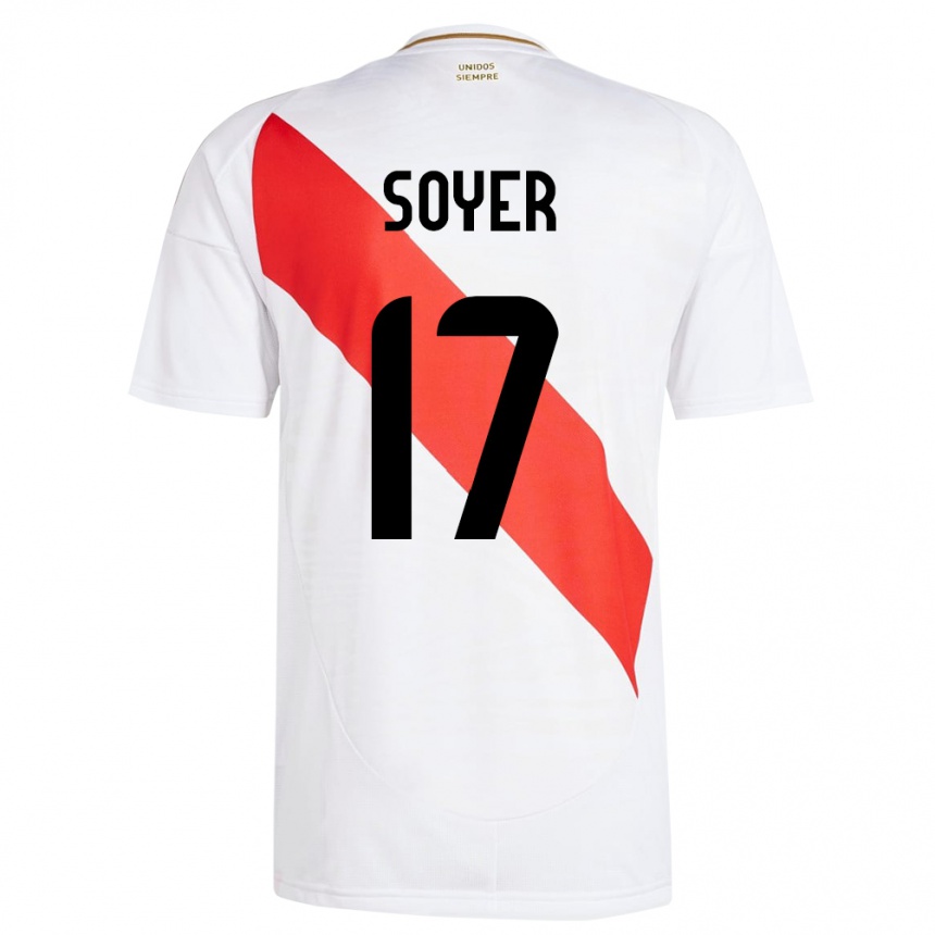 Niño Fútbol Camiseta Perú Bassco Soyer #17 Blanco 1ª Equipación 24-26 Argentina