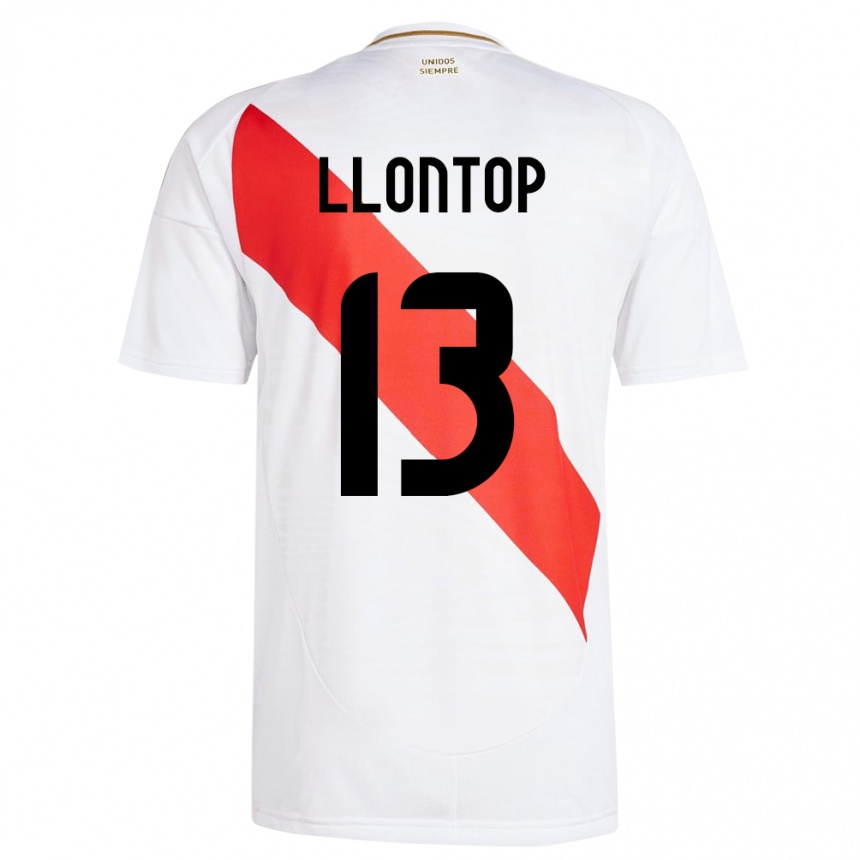 Niño Fútbol Camiseta Perú Mathías Llontop #13 Blanco 1ª Equipación 24-26 Argentina