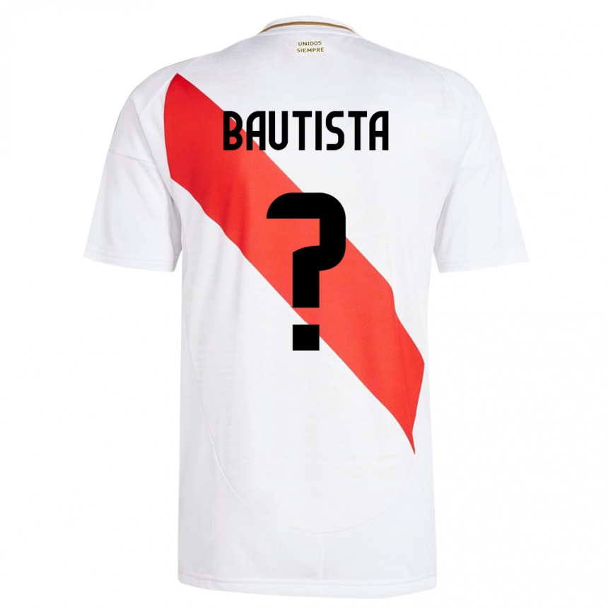 Niño Fútbol Camiseta Perú César Bautista #0 Blanco 1ª Equipación 24-26 Argentina