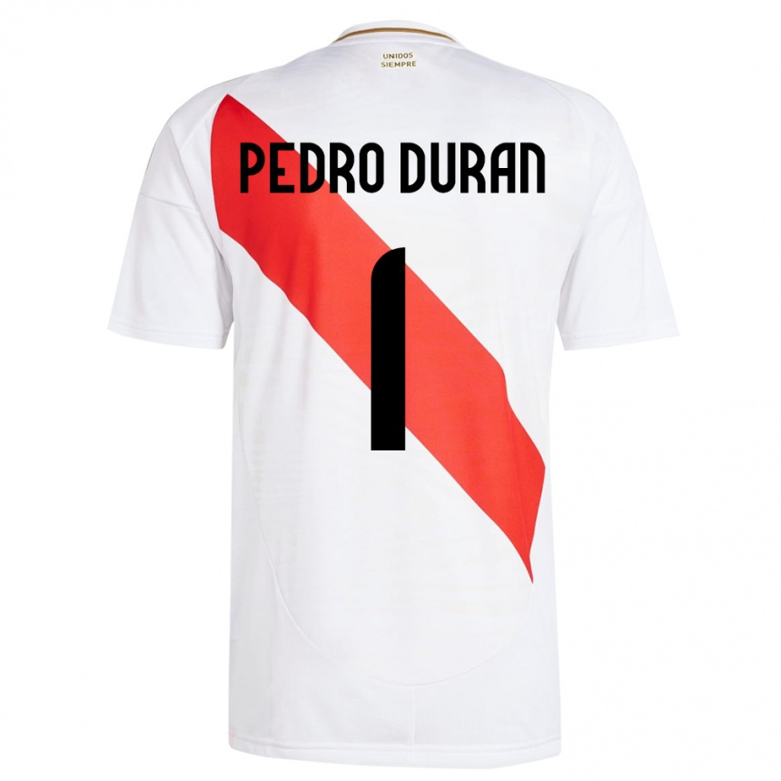 Niño Fútbol Camiseta Perú Juan Pedro Durán #1 Blanco 1ª Equipación 24-26 Argentina