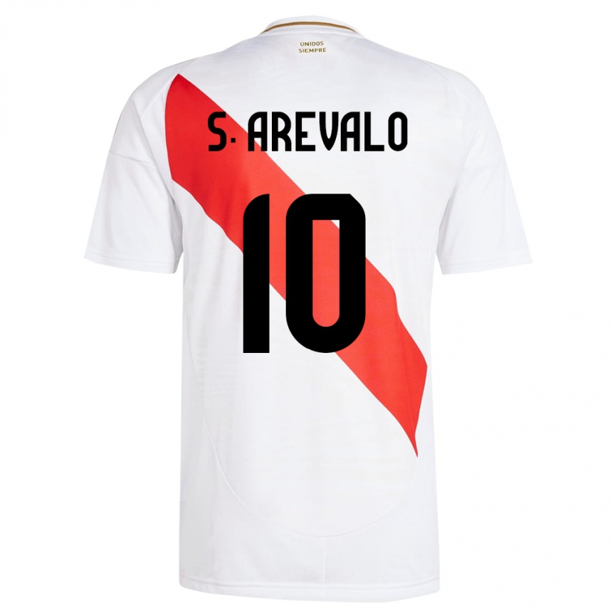 Niño Fútbol Camiseta Perú Sandra Arévalo #10 Blanco 1ª Equipación 24-26 Argentina