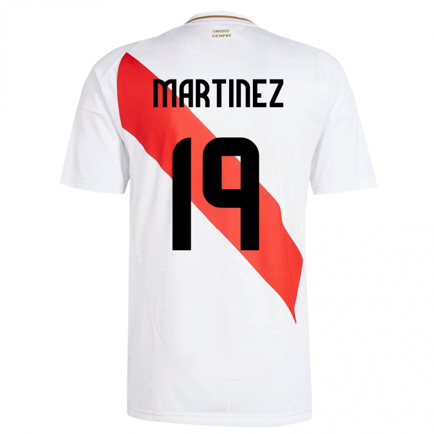 Niño Fútbol Camiseta Perú Nahomi Martínez #19 Blanco 1ª Equipación 24-26 Argentina