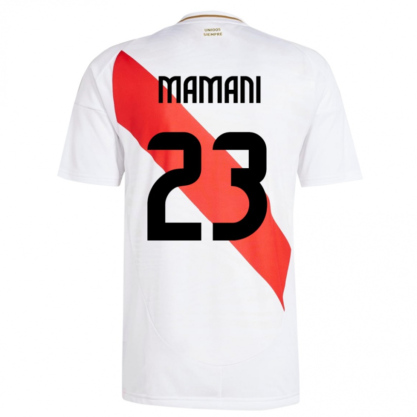 Niño Fútbol Camiseta Perú Julia Mamani #23 Blanco 1ª Equipación 24-26 Argentina