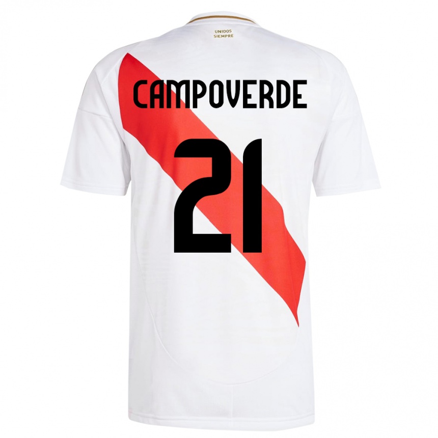 Niño Fútbol Camiseta Perú Luz Campoverde #21 Blanco 1ª Equipación 24-26 Argentina