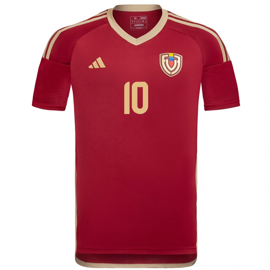 Niño Fútbol Camiseta Venezuela Yerliane Moreno #10 Borgoña 1ª Equipación 24-26 Argentina