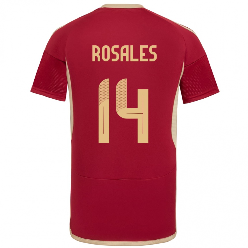 Niño Fútbol Camiseta Venezuela Roberto Rosales #14 Borgoña 1ª Equipación 24-26 Argentina