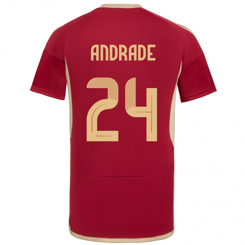 Niño Fútbol Camiseta Venezuela Kervin Andrade #24 Borgoña 1ª Equipación 24-26 Argentina