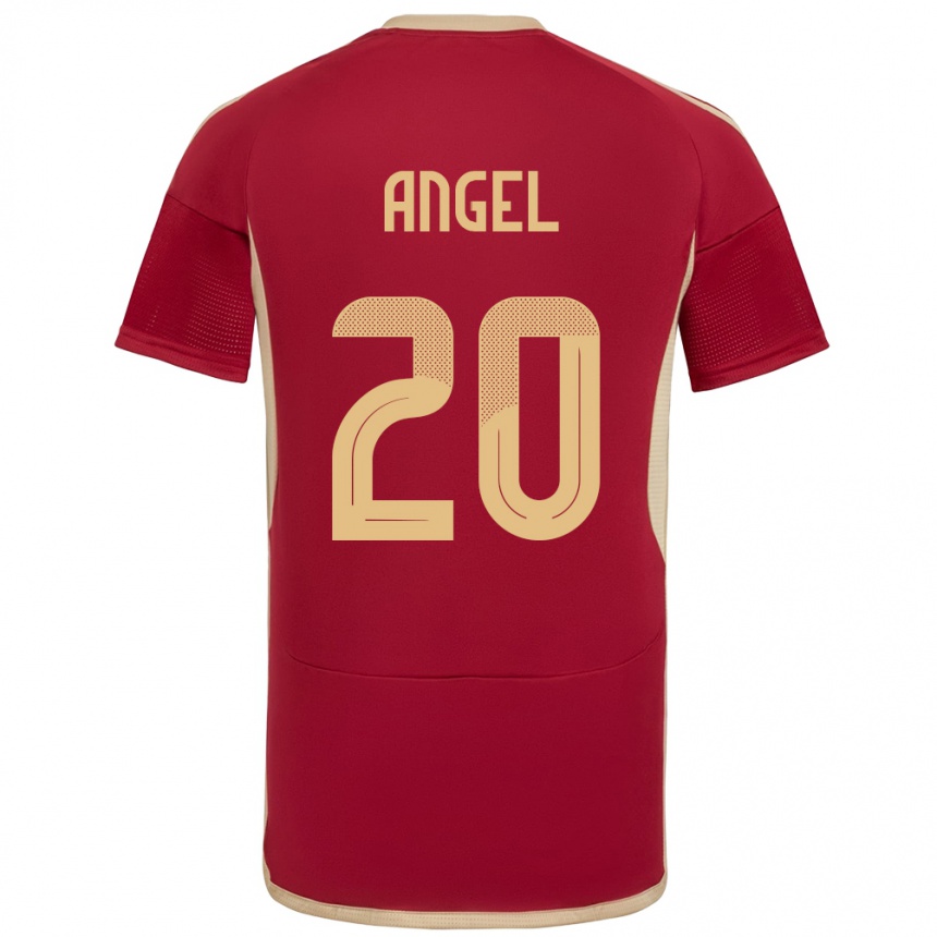 Niño Fútbol Camiseta Venezuela Wilker Ángel #20 Borgoña 1ª Equipación 24-26 Argentina