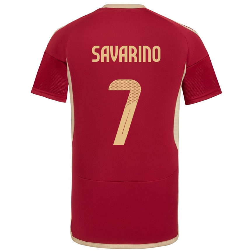 Niño Fútbol Camiseta Venezuela Jefferson Savarino #7 Borgoña 1ª Equipación 24-26 Argentina