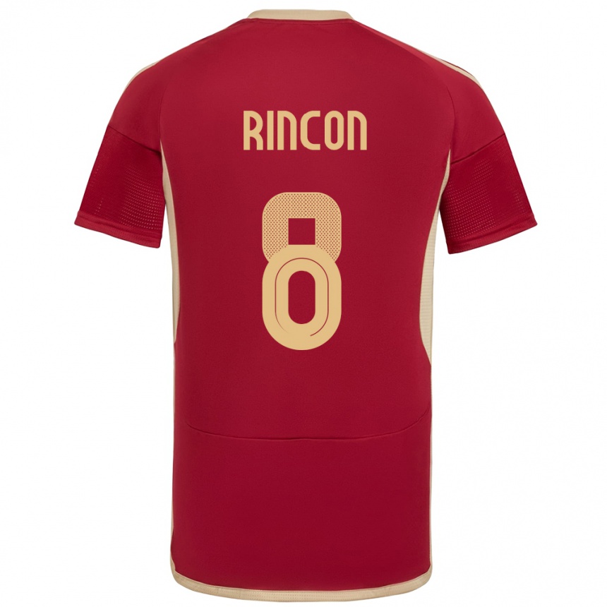 Niño Fútbol Camiseta Venezuela Tomás Rincón #8 Borgoña 1ª Equipación 24-26 Argentina