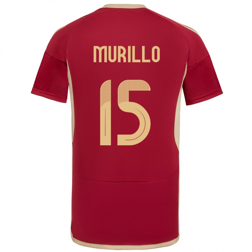 Niño Fútbol Camiseta Venezuela Jhon Murillo #15 Borgoña 1ª Equipación 24-26 Argentina