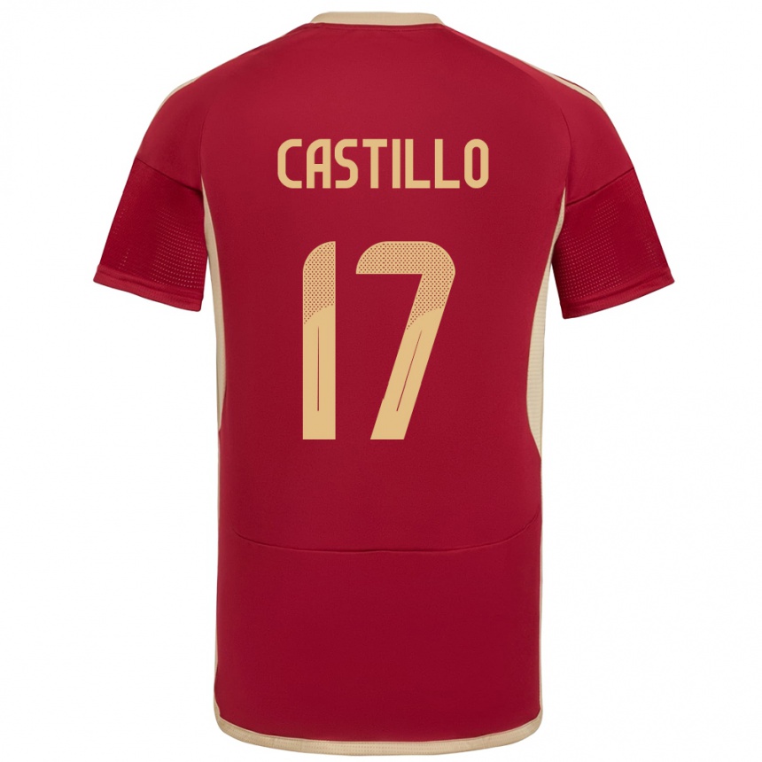 Niño Fútbol Camiseta Venezuela Edson Castillo #17 Borgoña 1ª Equipación 24-26 Argentina