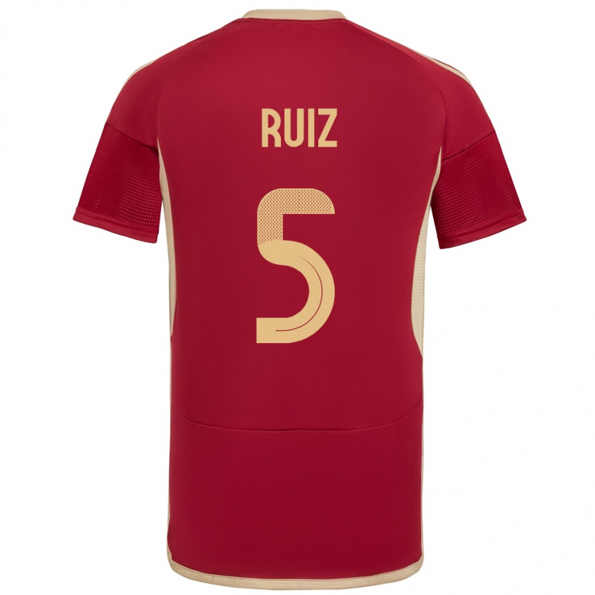 Niño Fútbol Camiseta Venezuela Emerson Ruíz #5 Borgoña 1ª Equipación 24-26 Argentina