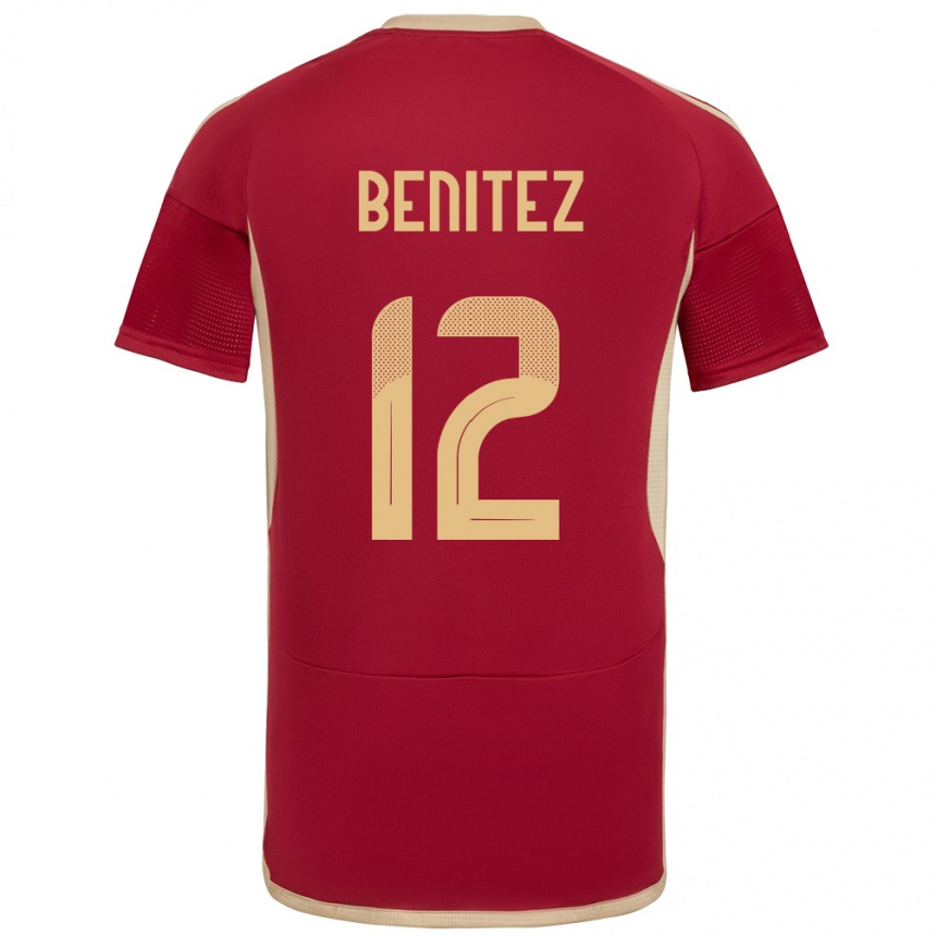 Niño Fútbol Camiseta Venezuela Frankarlos Benítez #12 Borgoña 1ª Equipación 24-26 Argentina