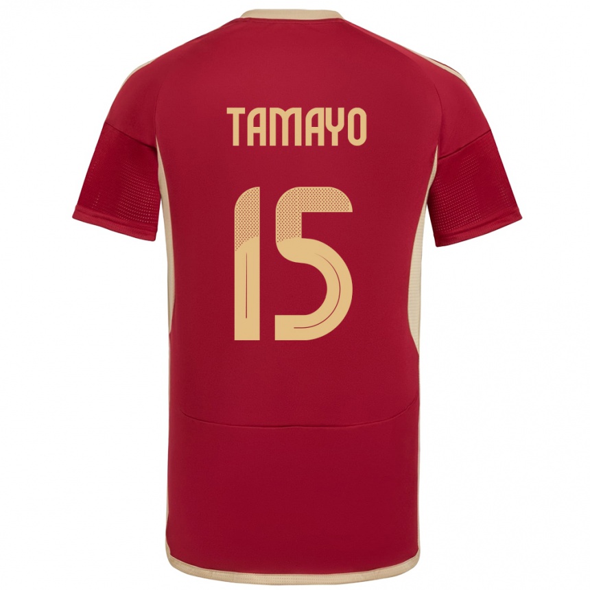 Niño Fútbol Camiseta Venezuela Bianneider Tamayo #15 Borgoña 1ª Equipación 24-26 Argentina