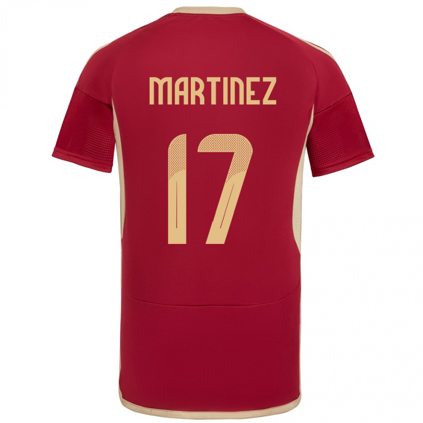 Niño Fútbol Camiseta Venezuela David Martínez #17 Borgoña 1ª Equipación 24-26 Argentina