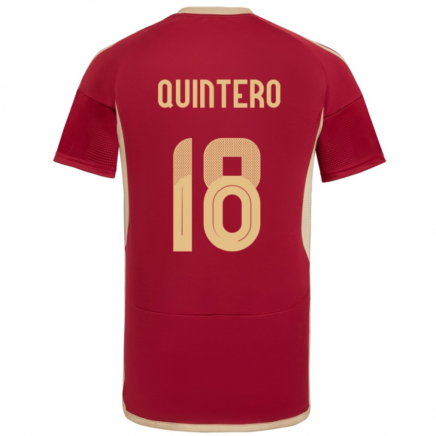 Niño Fútbol Camiseta Venezuela Jesús Quintero #18 Borgoña 1ª Equipación 24-26 Argentina