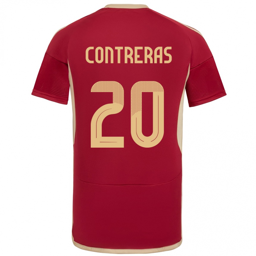 Niño Fútbol Camiseta Venezuela Anderson Contreras #20 Borgoña 1ª Equipación 24-26 Argentina