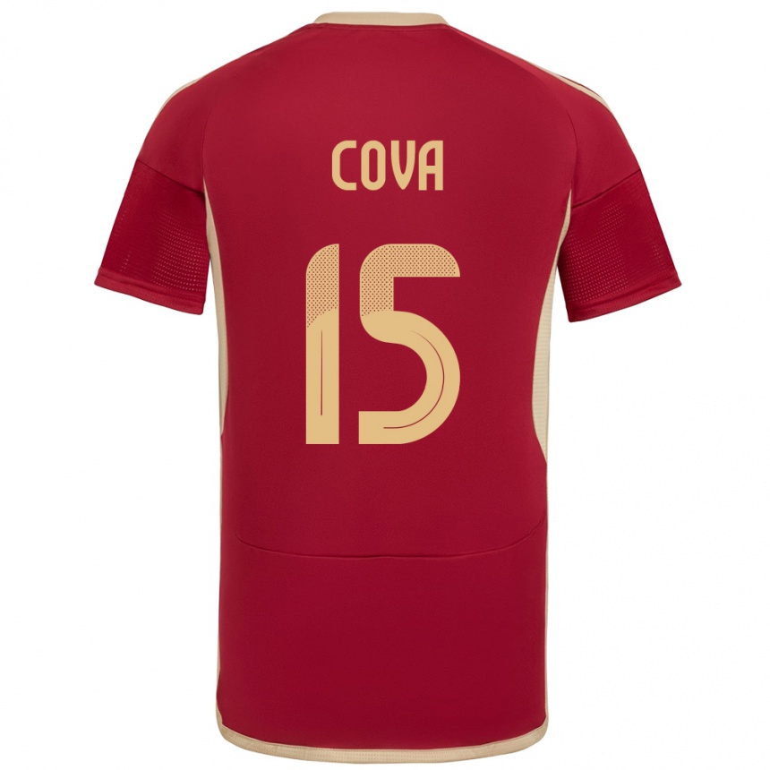 Niño Fútbol Camiseta Venezuela Adrián Cova #15 Borgoña 1ª Equipación 24-26 Argentina