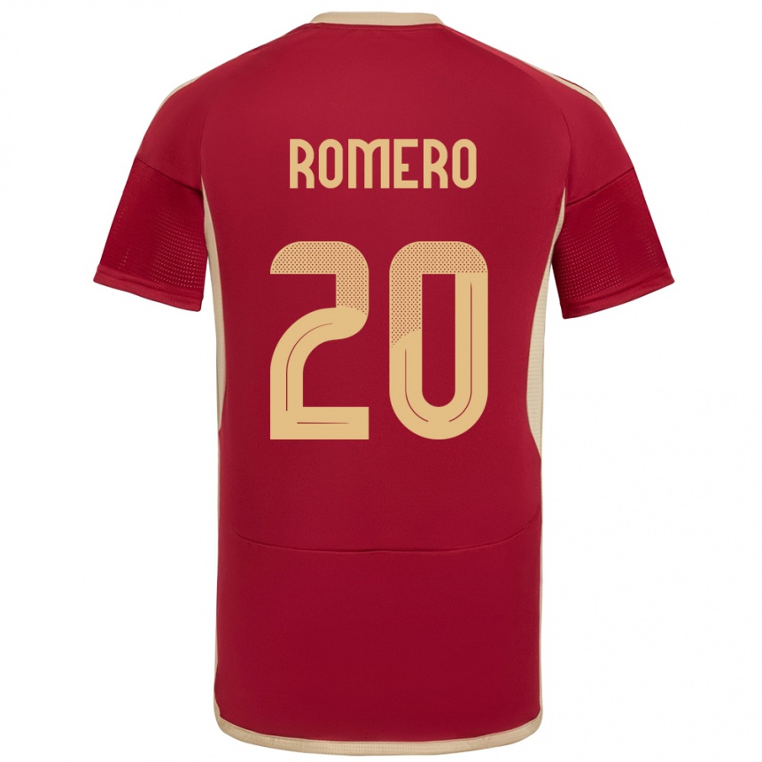 Niño Fútbol Camiseta Venezuela Andrés Romero #20 Borgoña 1ª Equipación 24-26 Argentina