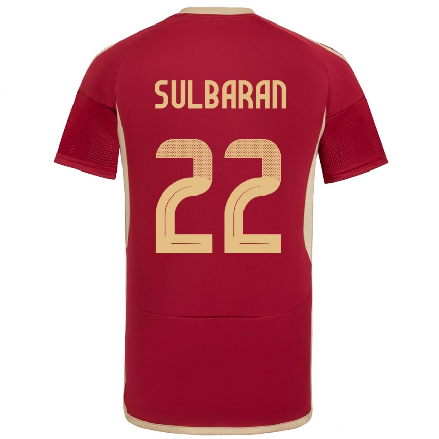 Niño Fútbol Camiseta Venezuela Manuel Sulbarán #22 Borgoña 1ª Equipación 24-26 Argentina