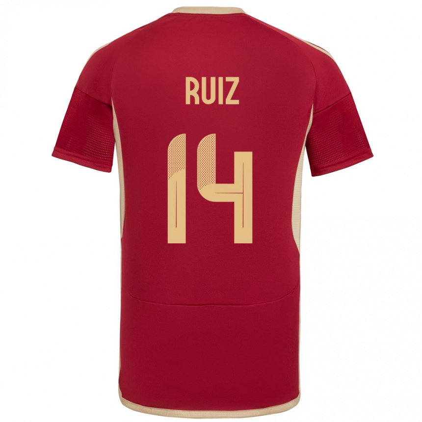 Niño Fútbol Camiseta Venezuela Maicol Ruiz #14 Borgoña 1ª Equipación 24-26 Argentina