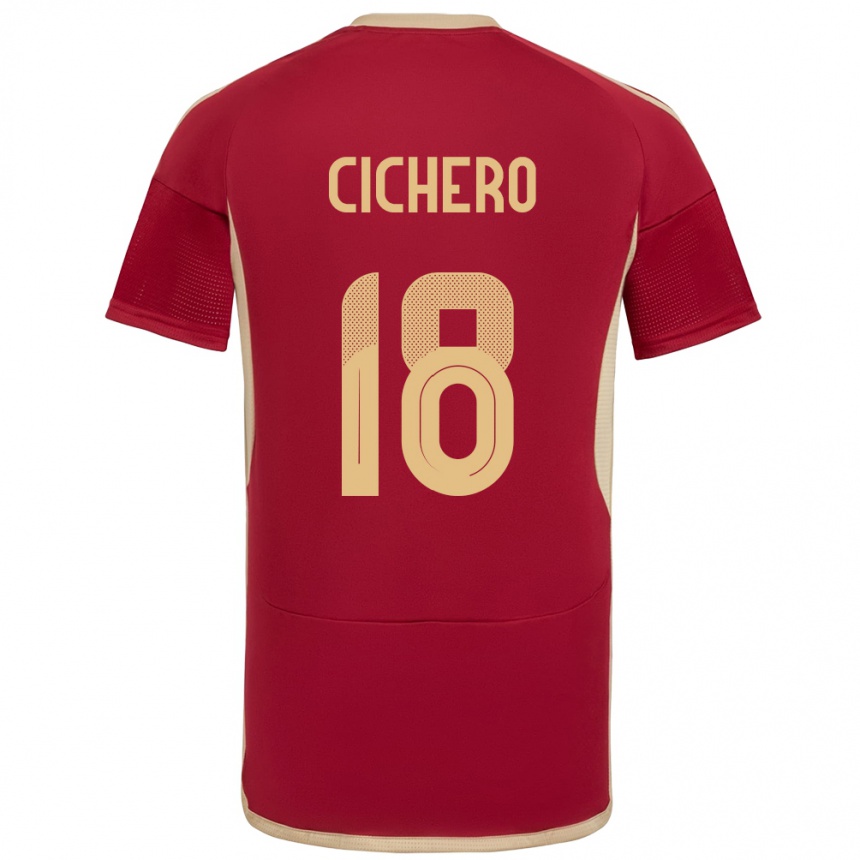 Niño Fútbol Camiseta Venezuela Alejandro Cichero #18 Borgoña 1ª Equipación 24-26 Argentina