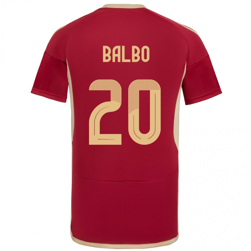 Niño Fútbol Camiseta Venezuela Luis Balbo #20 Borgoña 1ª Equipación 24-26 Argentina