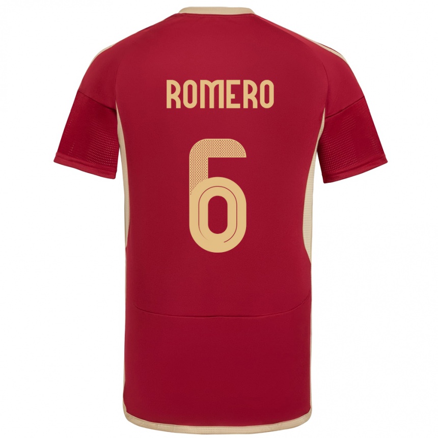 Niño Fútbol Camiseta Venezuela Michelle Romero #6 Borgoña 1ª Equipación 24-26 Argentina