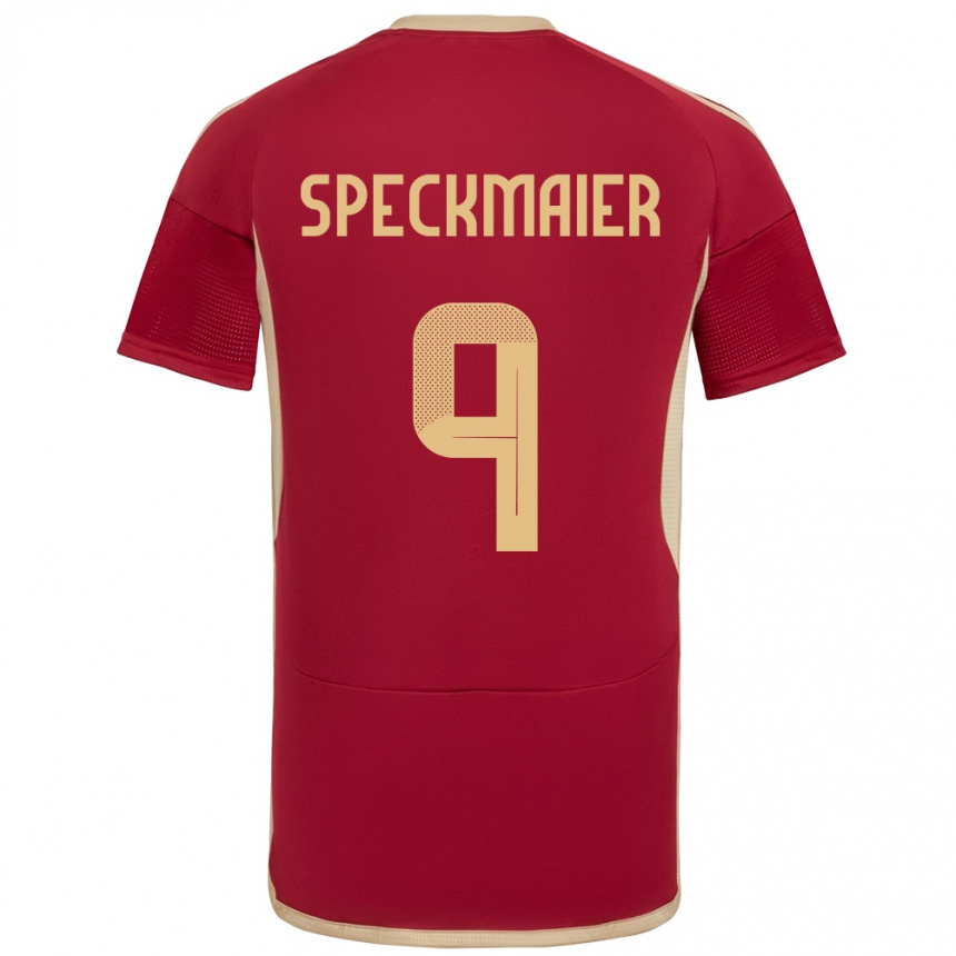 Niño Fútbol Camiseta Venezuela Mariana Speckmaier #9 Borgoña 1ª Equipación 24-26 Argentina