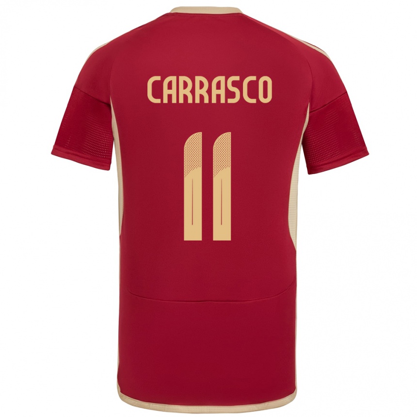 Niño Fútbol Camiseta Venezuela Raiderlin Carrasco #11 Borgoña 1ª Equipación 24-26 Argentina