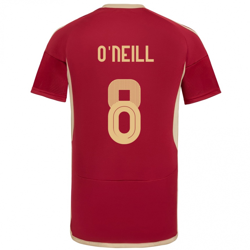 Niño Fútbol Camiseta Venezuela Sonia O'neill #8 Borgoña 1ª Equipación 24-26 Argentina