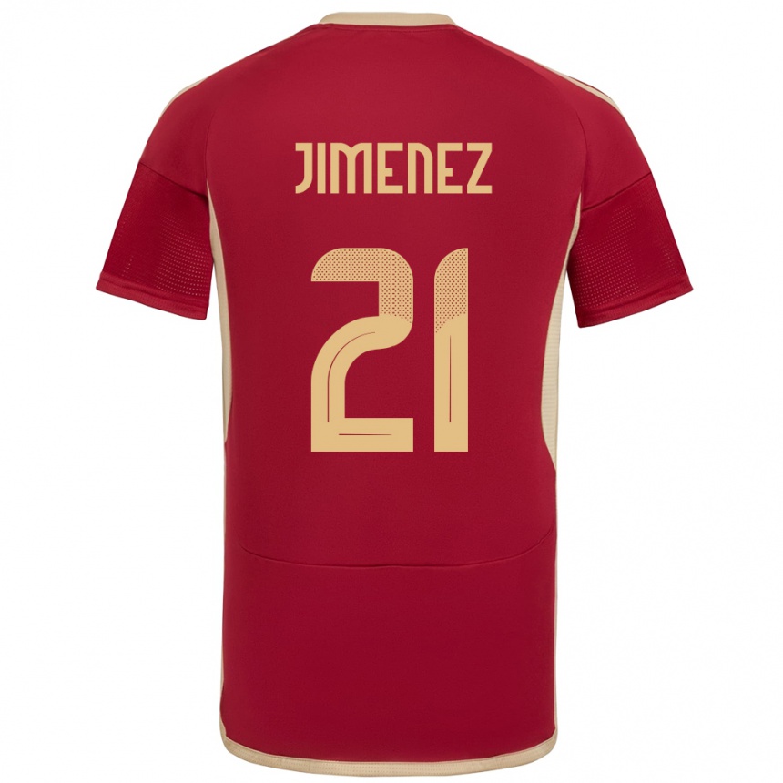 Niño Fútbol Camiseta Venezuela Marianyela Jiménez #21 Borgoña 1ª Equipación 24-26 Argentina